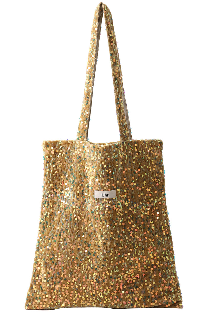 Uhr 【ELLE SHOP限定】スパンコールベロア トートバッグ (ハニーゴールド, F) ウーア ELLE SHOP Uhr 【ELLE SHOP限定】スパンコールベロア トートバッグ (ハニーゴールド, F) ウーア ELLE SHOP