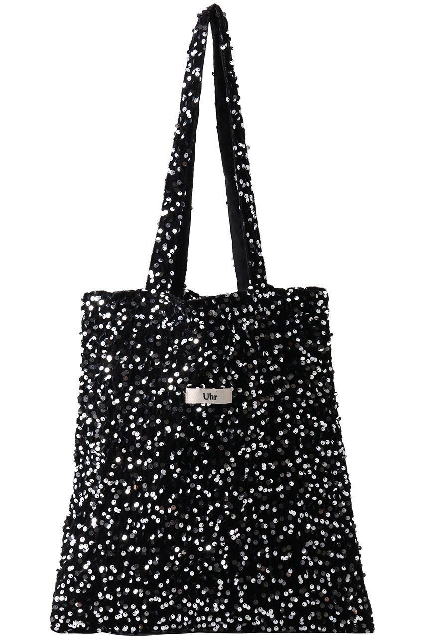 Uhr 【ELLE SHOP限定】スパンコールベロア トートバッグ (ブラック/シルバー, F) ウーア ELLE SHOP Uhr 【ELLE SHOP限定】スパンコールベロア トートバッグ (ブラック/シルバー, F) ウーア ELLE SHOP