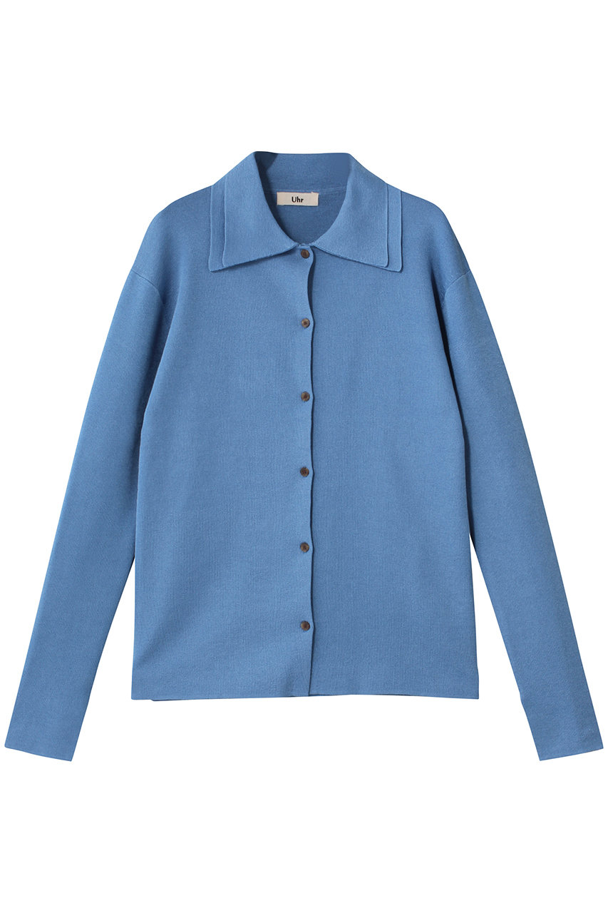 ウーア/Uhrのニットポロカーディガン(ブルー/25AWUhr-KT480)