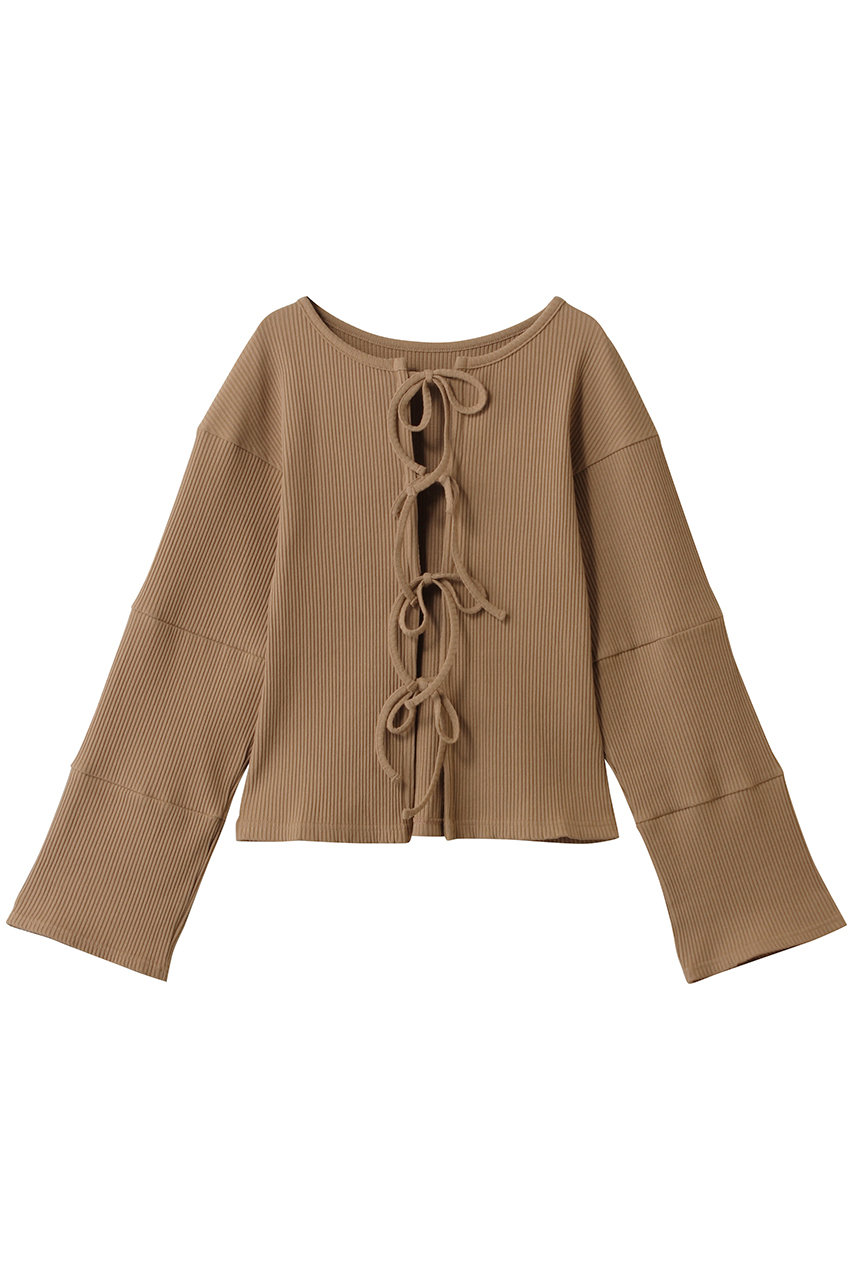 ウーア/Uhrのフロントリボンカーディガン(ベージュ/25AWUhr-CS487)