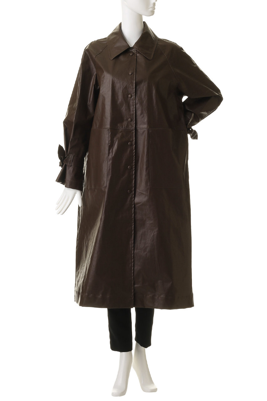 Uhr ロングコート Uhr(ウーア)｜コーティングロングコート/ブラウン の通販