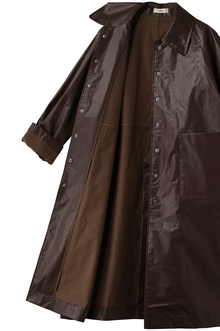 Uhr ロングコート Uhr(ウーア)｜コーティングロングコート/ブラウン の通販