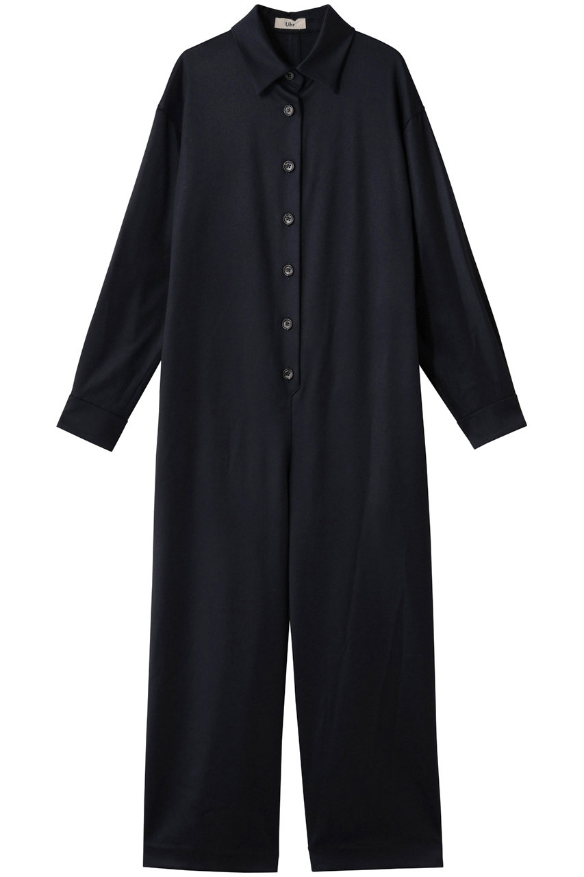 Uhr ウールサテンオールインワン (ネイビー, 38) ウーア ELLE SHOP