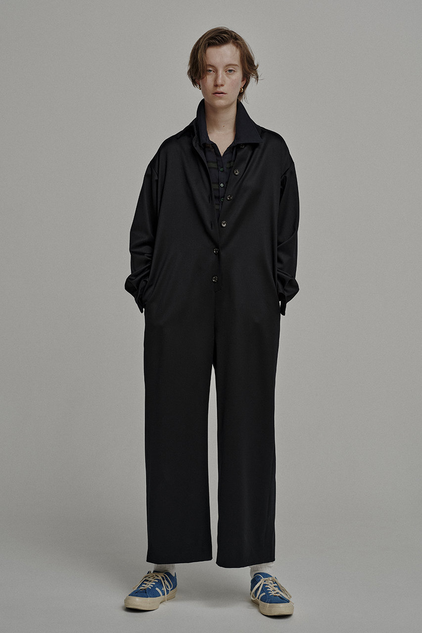 Uhr(ウーア)｜ウールサテンオールインワン/ネイビー の通販｜ELLESHOP