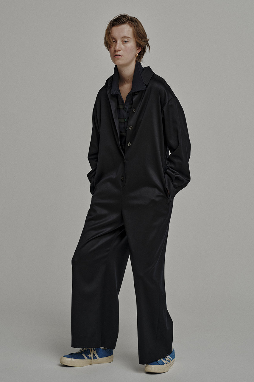 Uhr(ウーア)｜ウールサテンオールインワン/ネイビー の通販｜ELLESHOP