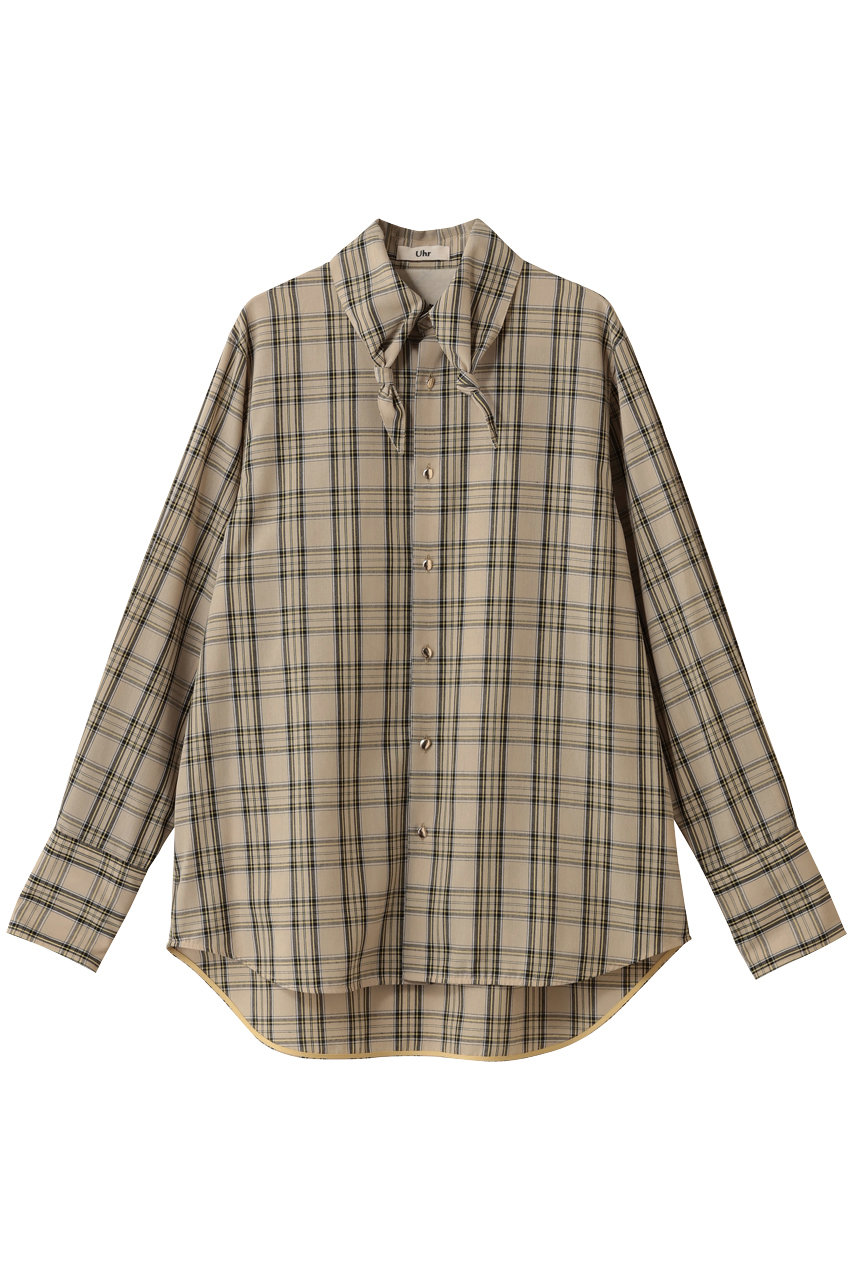 ウーア/Uhrのタイドカラーシャツ(ベージュ/25AWUhr-SH496)
