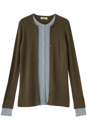 ウーア/Uhrのリブ レイヤード カーディガン(110300/110303)