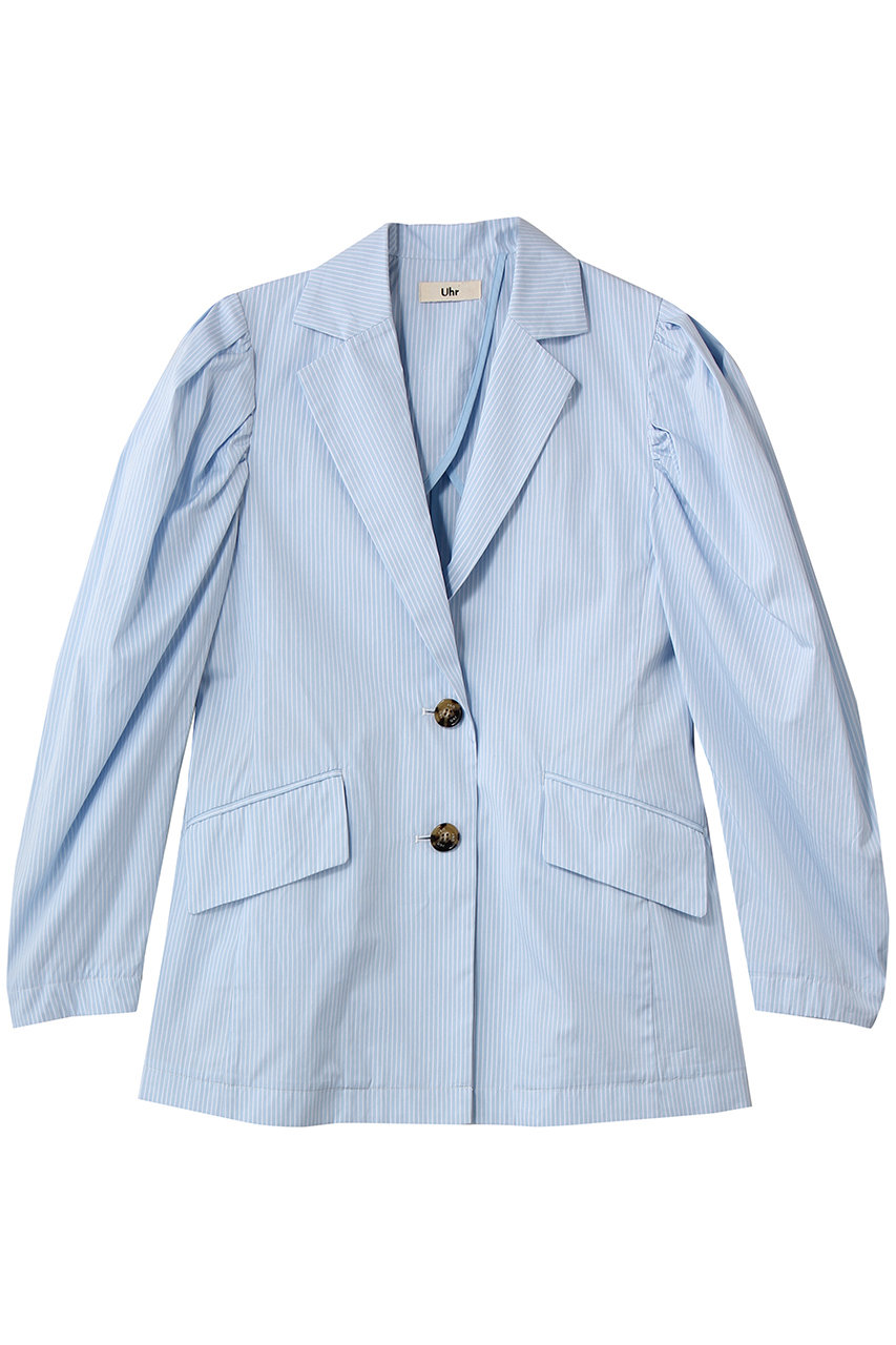 ウーア/Uhrのギャザー スリーブ シャツ ジャケット(ストライプ/26SSUhr-JK523)