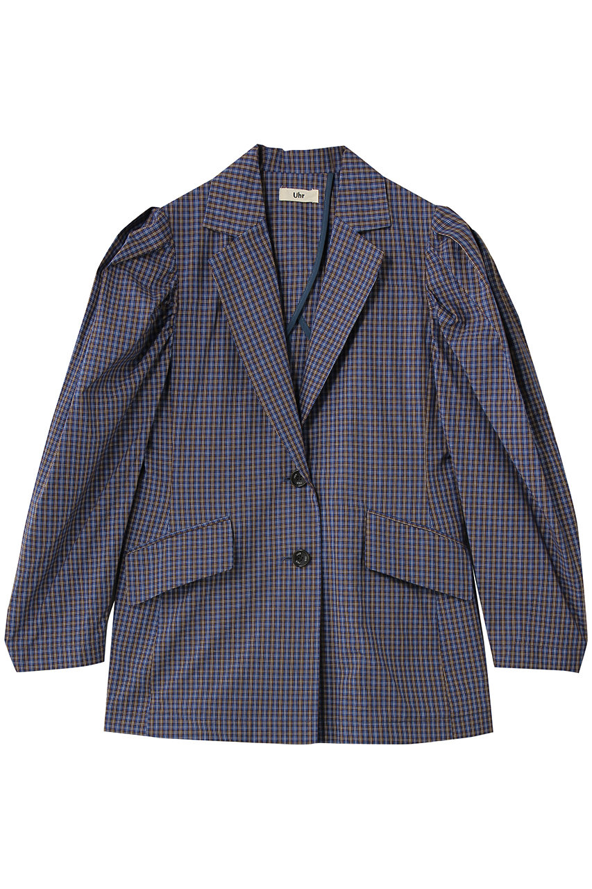 ウーア/Uhrのギャザー スリーブ シャツ ジャケット(ネイビーチェック/26SSUhr-JK523)