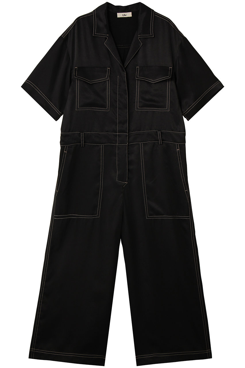 ウーア/Uhrのサテン ジャンプスーツ(ブラック/26SSUhr-PT525)