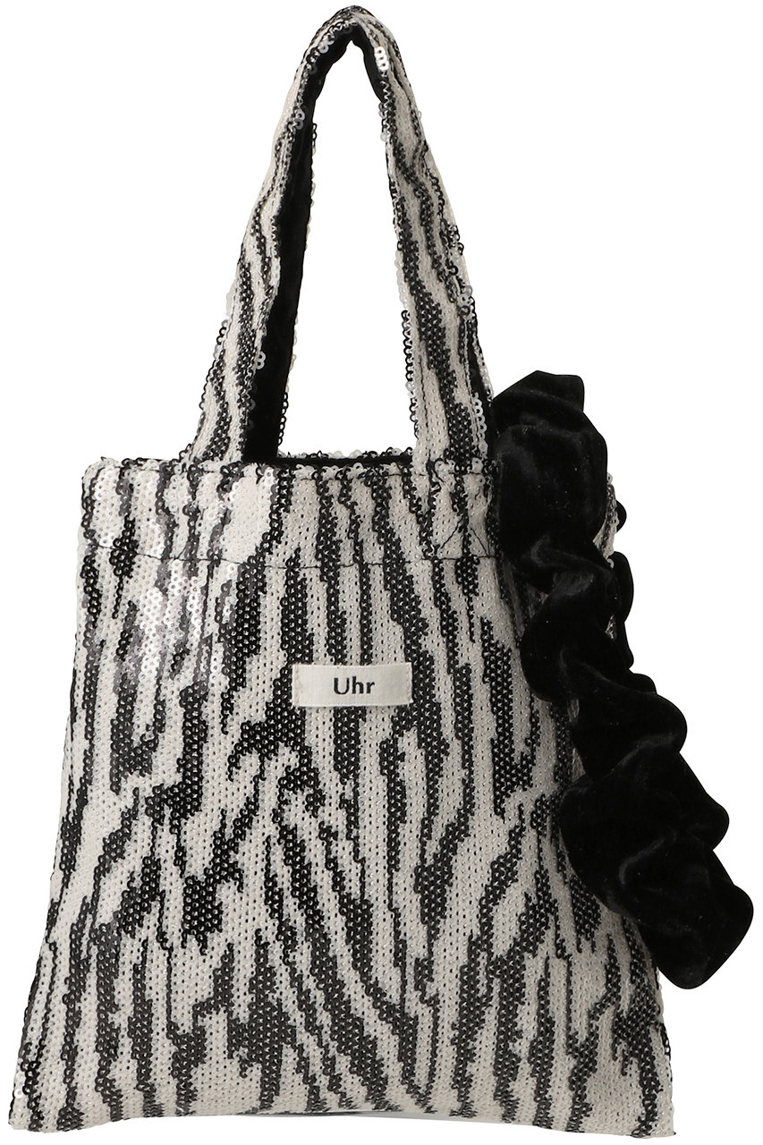 ウーア/Uhrの【ELLE SHOP限定】ゼブラ スパンコール ミニショルダーバッグ(ブラック/26FR-AC044EX)