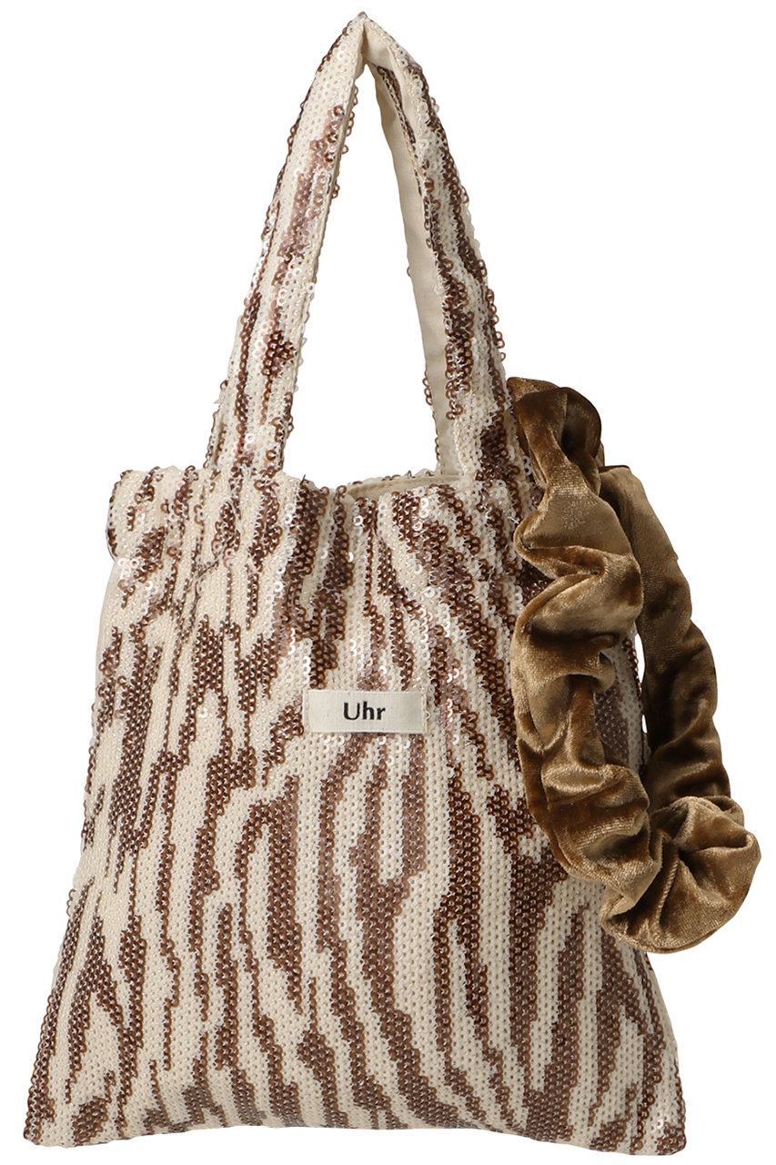 ウーア/Uhrの【ELLE SHOP限定】ゼブラ スパンコール ミニショルダーバッグ(ブラウン/26FR-AC044EX)