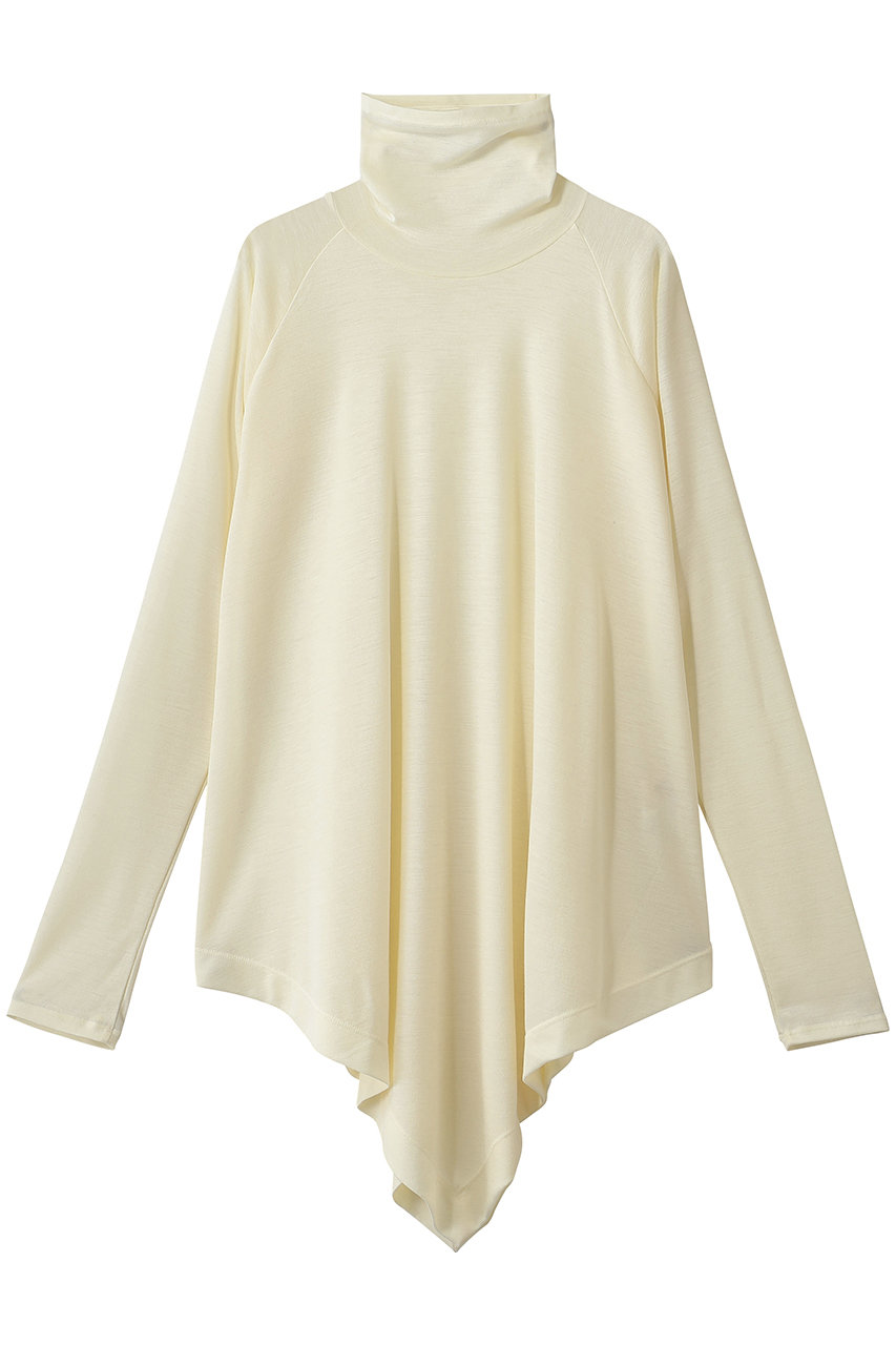 Uhr ウールアシンメトリー タートルネックロングTシャツ (オフホワイト, F) ウーア ELLE SHOP