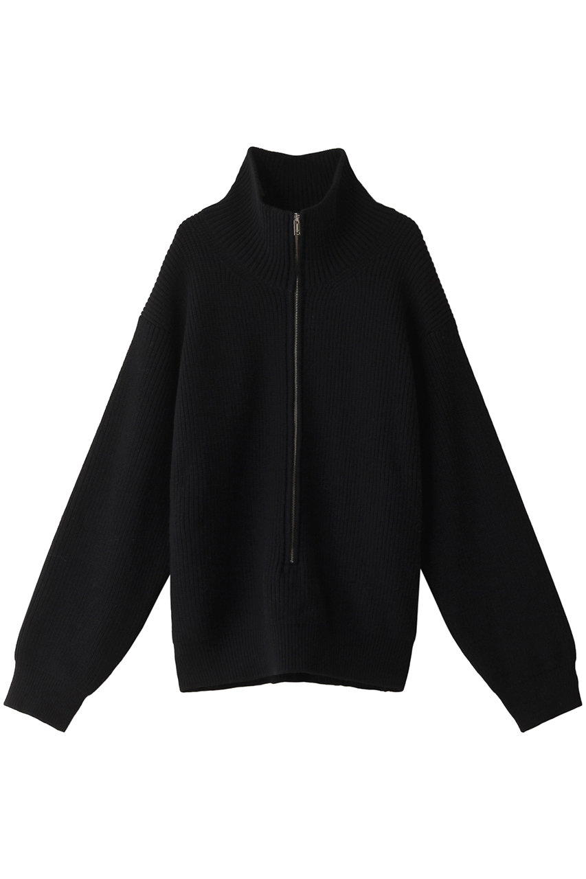 ヨーク/YOKEの【MEN】3/4フFRONT ZIP ハイネックリブセーター(ブラック/YK24FW0829S)