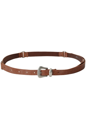 24AW YOKE ベルト YOKE - 【残りわずか】Narrow Leather Belt(BLACK×SILVER