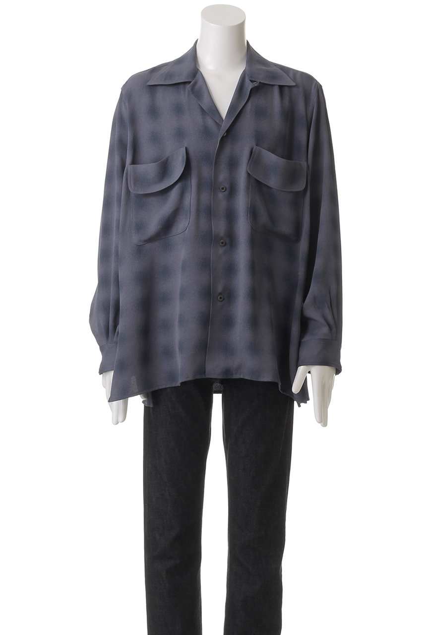 Needles 美品✨ 22AW チェック柄 オープンカラーシャツ ネイビー 2591857615.jpg?1747980141