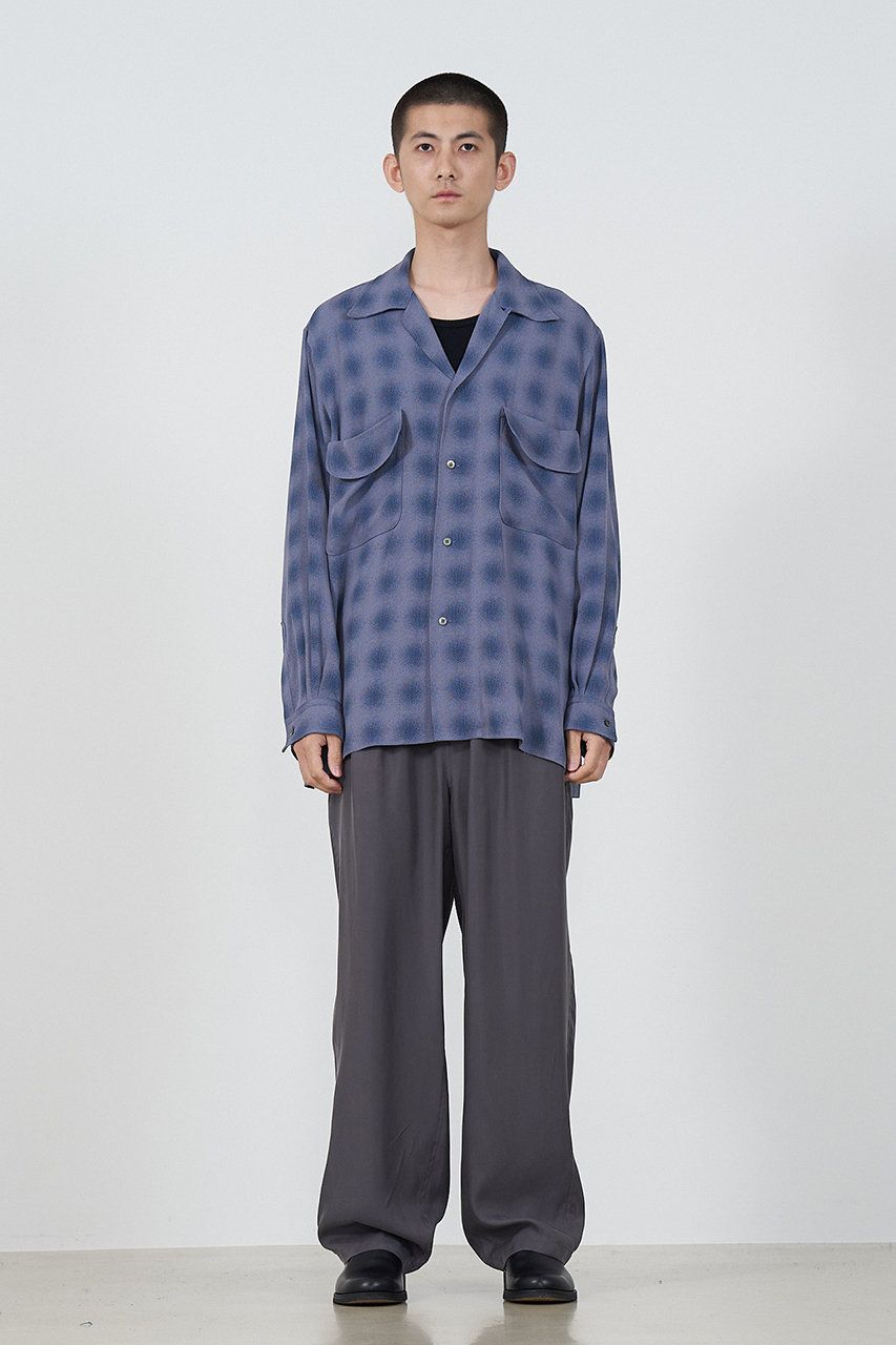 YOKE(ヨーク)｜【UNISEX】BLURRED OMBRE PLAID オープンカラーシャツ