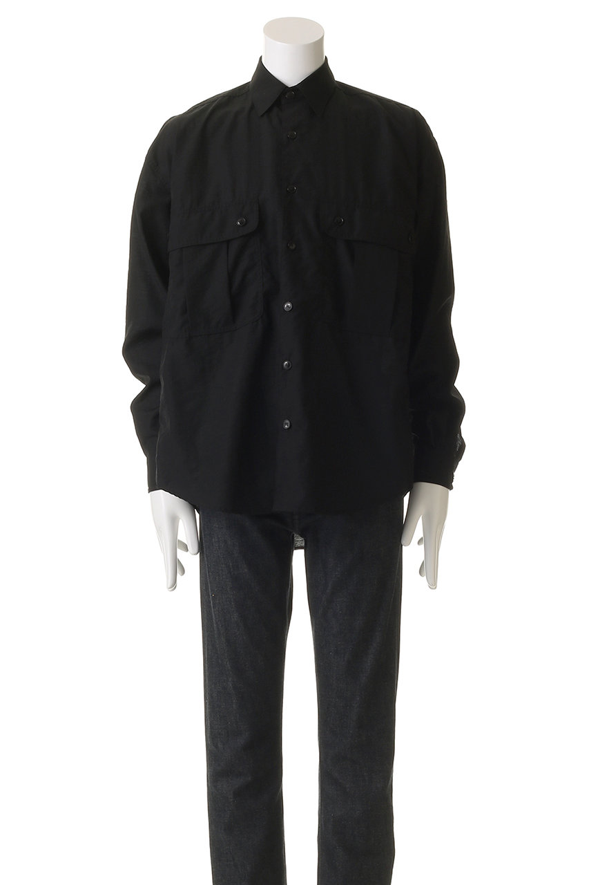 YOKE(ヨーク)｜【UNISEX】ウール ナイロン ワーク シャツ/ブラック の