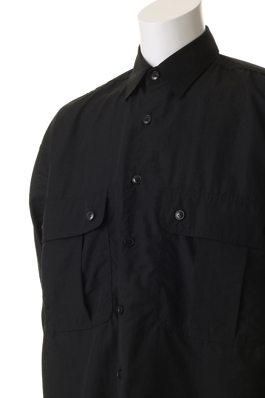 YOKE(ヨーク)｜【UNISEX】ウール ナイロン ワーク シャツ/ブラック の