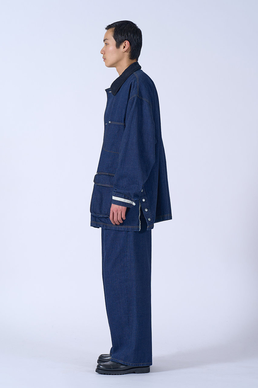 YOKE(ヨーク)｜【MEN】デニム カバーオール ハーフ コート/インディゴ