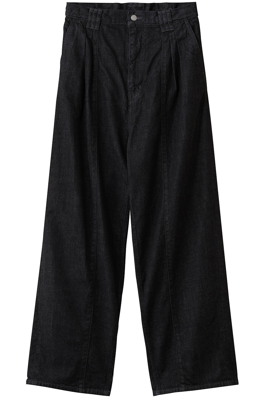 ヨーク/YOKEの【UNISEX】デニム 3プリーツ ワイドレッグ パンツ(ブラック/YK25FW01066P)