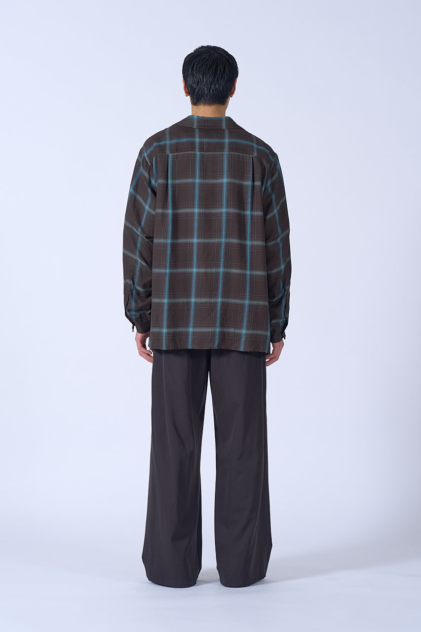 YOKE(ヨーク)｜【UNISEX】Ombre Plaid ダブルポケット シャツ/ブラウン