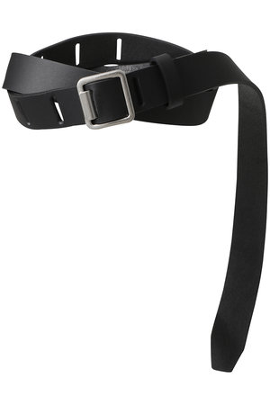 YOKE ベルト YOKE | LEATHER NARROW BELT(BLACK / BLACK) | レザーナロー