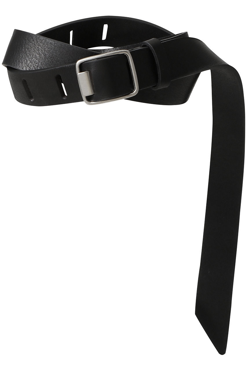 ヨーク/YOKEの【UNISEX】ワイド レザー ベルト(ブラック/YK25FW01140A)