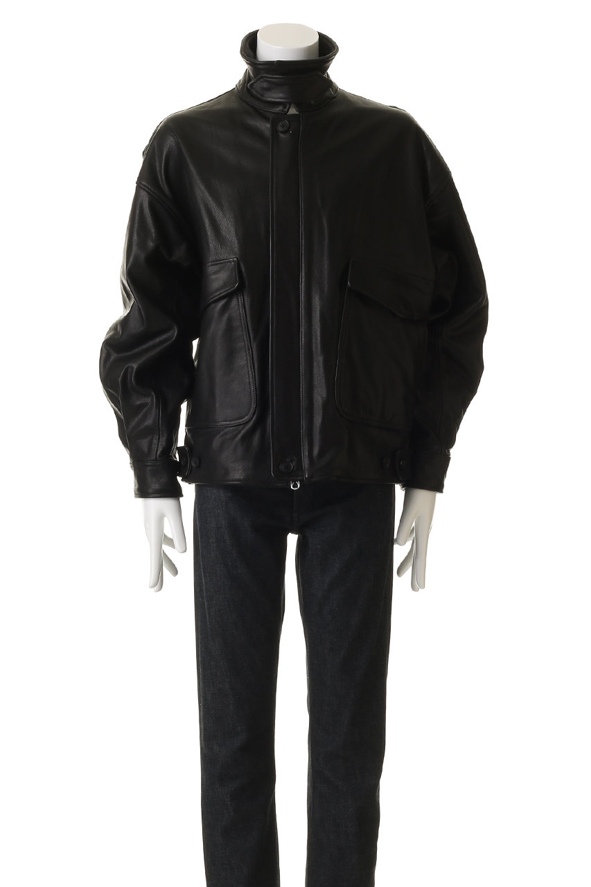 YOKE(ヨーク)｜【MEN】レザー フライト ジャケット/ブラック の