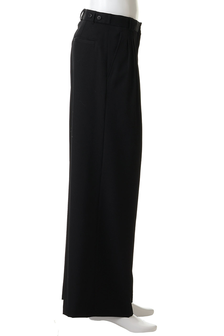 YOKE(ヨーク)｜【MEN】3プリーツ ワイドレッグ パンツ/ブラック の通販