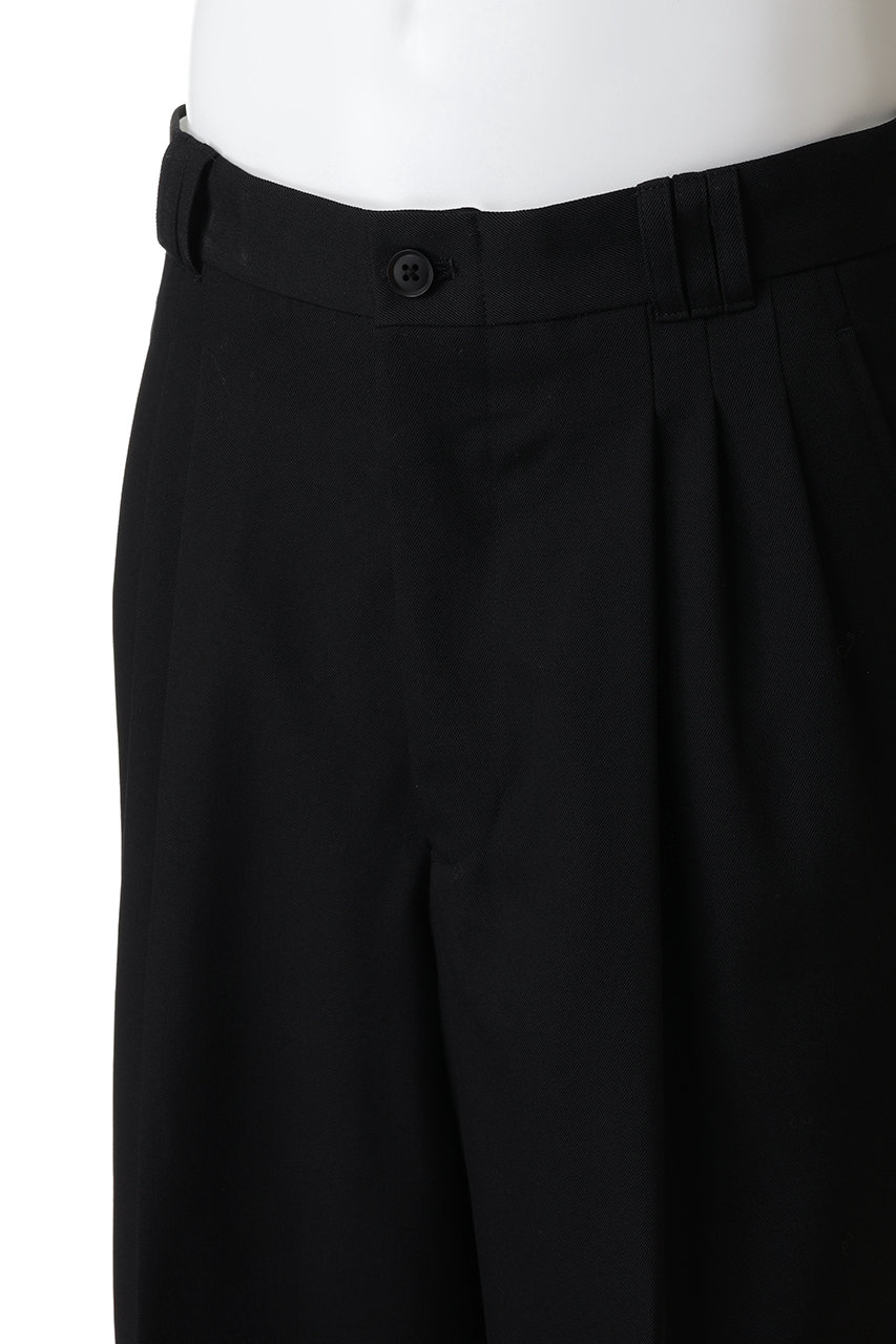 YOKE(ヨーク)｜【MEN】3プリーツ ワイドレッグ パンツ/ブラック の通販