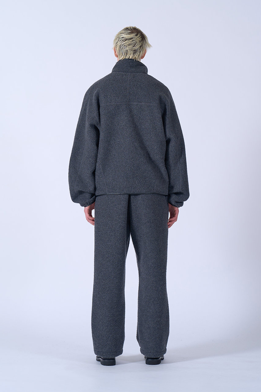 YOKE(ヨーク)｜【MEN】ウール フリース ジップ ブルゾン/チャコール の