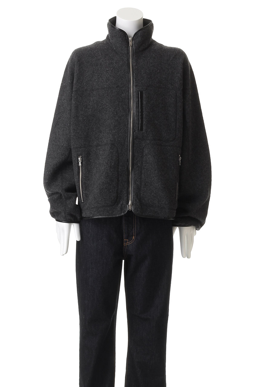 YOKE(ヨーク)｜【UNISEX】ウール フリース ジップ ブルゾン/チャコール