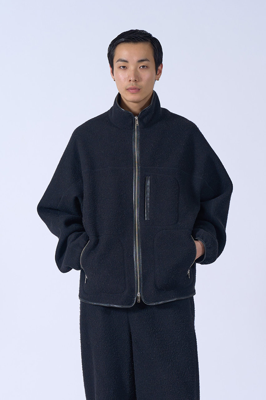 YOKE(ヨーク)｜【UNISEX】ウール フリース ジップ ブルゾン/ブラック