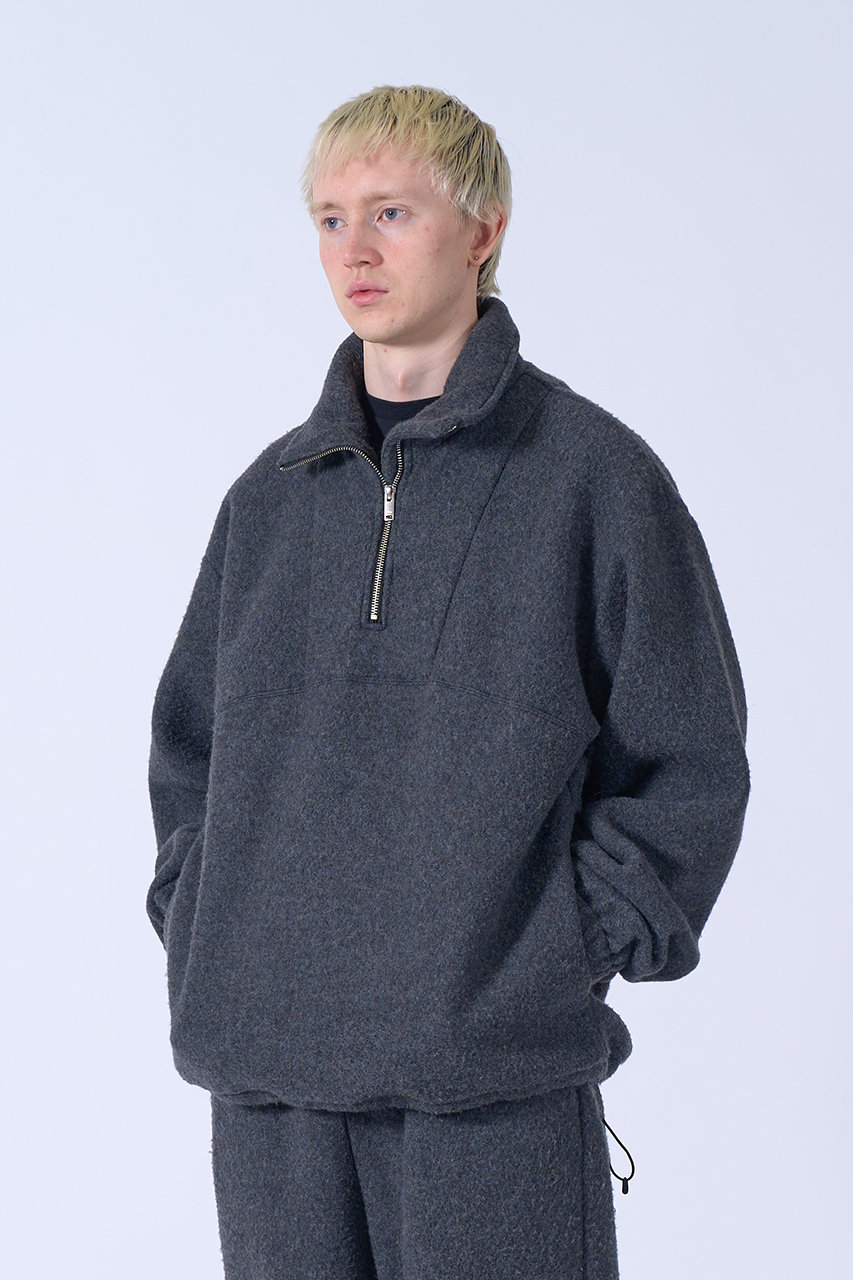 YOKE(ヨーク)｜【UNISEX】ウール フリース ハーフ ジップ プルオーバー