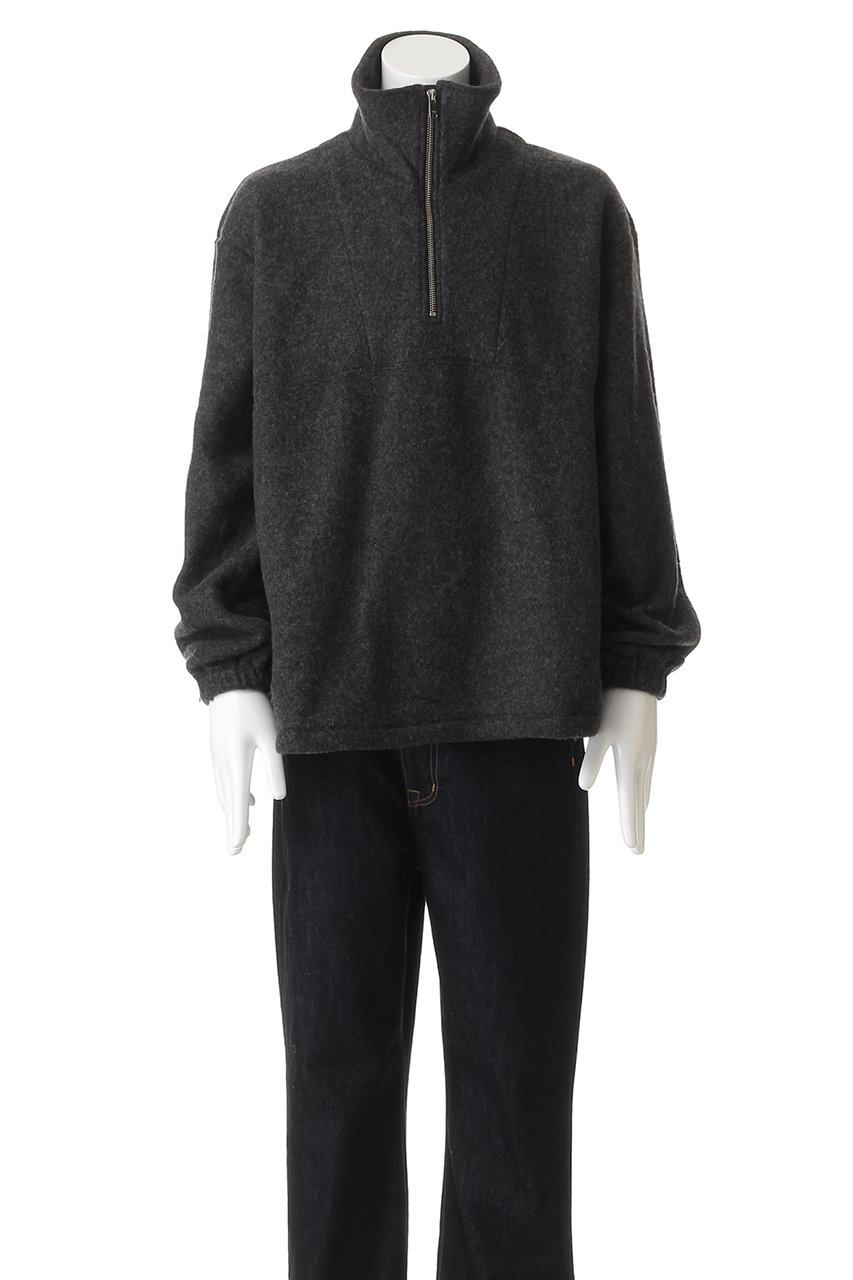 Y’s for men / 2002AW/ハーフジップ3Bシャツ/ウール/ブラック/MM-B09-129// YOKE(ヨーク)｜【MEN】ウール フリース ハーフ ジップ プルオーバー