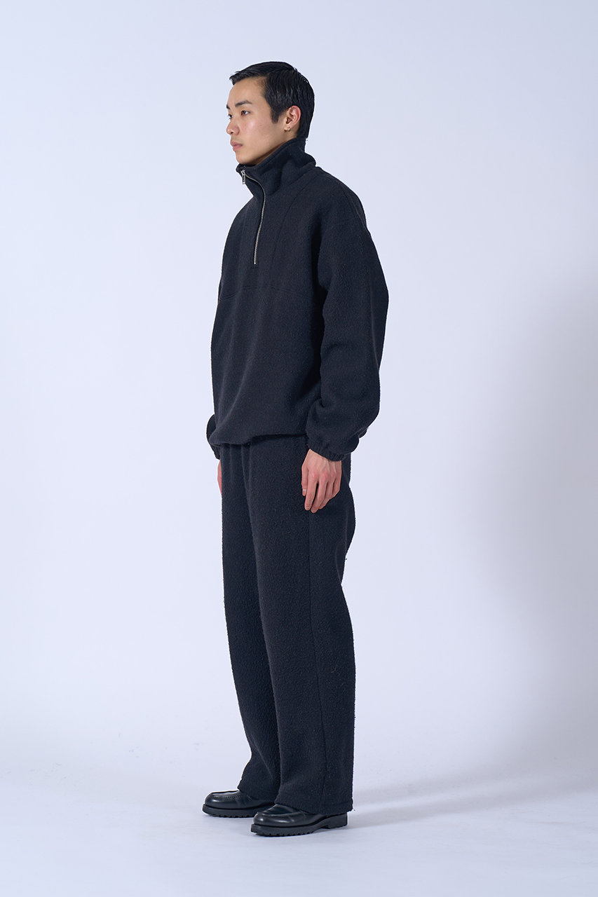 yoke ハーフジップ YOKE | Wool Fleece Half Zip Pullover(BLACK) | ウールフリースハーフ