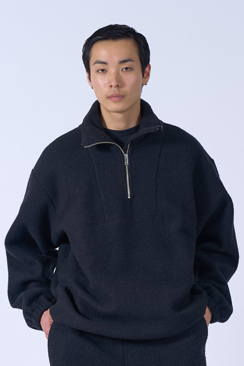 YOKE(ヨーク)｜【UNISEX】ウール フリース ハーフ ジップ プルオーバー