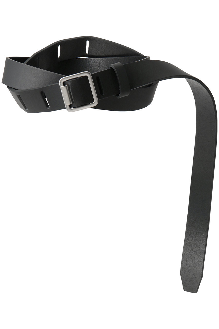 ヨーク/YOKEの【UNISEX】レザー ナロー ベルト(ブラック/YK26SS01261A)