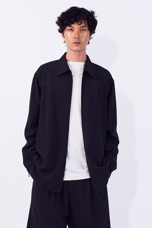 ヨーク/YOKEの【UNISEX】ウール ウォッシャー トロピカル ジップ シャツ