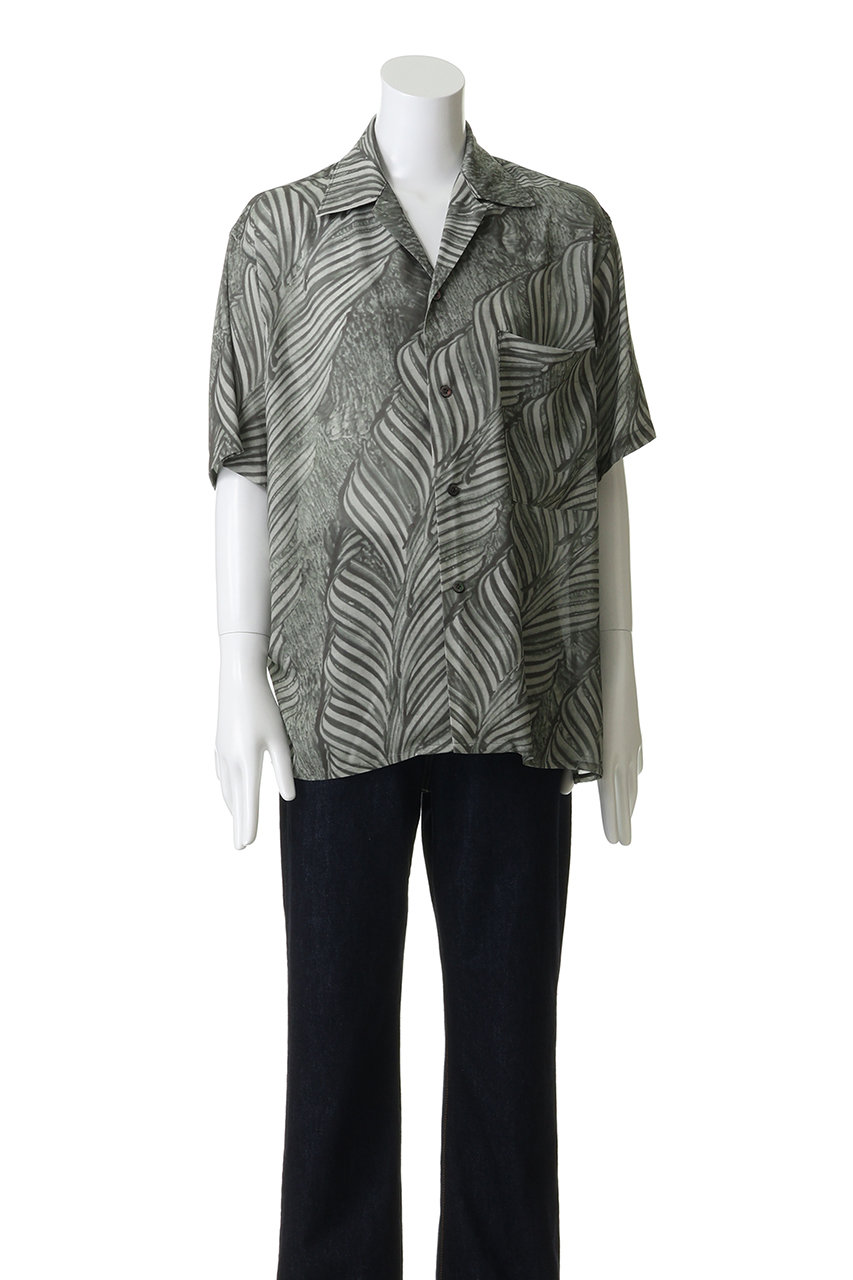 YOKE(ヨーク)｜【UNISEX】Leaf Pattern プリント オープンカラー
