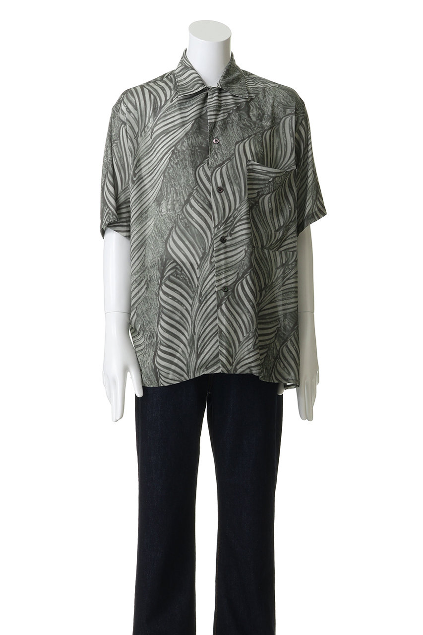YOKE(ヨーク)｜【UNISEX】Leaf Pattern プリント オープンカラー
