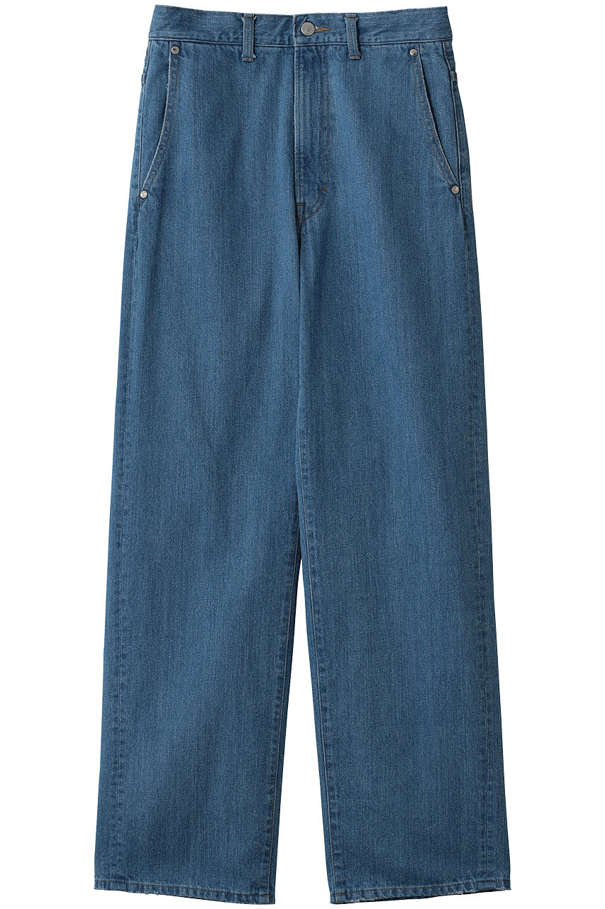 YOKE 【UNISEX】ヴィンテージウォッシュ デニムワイド ストレートパンツ (インディゴ, 3) ヨーク ELLE SHOP