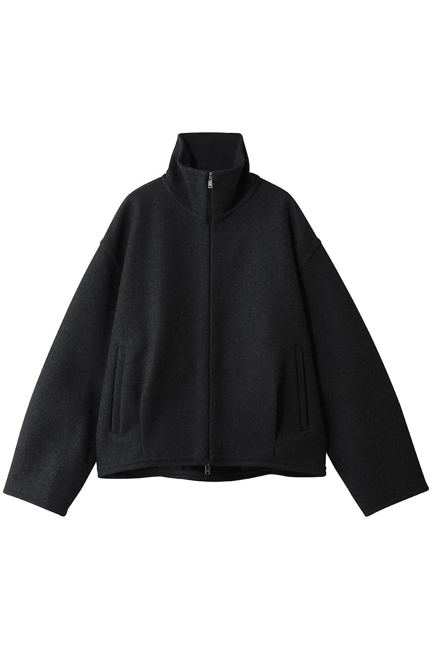 YOKE 【UNISEX】Wool Cashmere バルーンシルエットブルゾン (チャコール, 2) ヨーク ELLE SHOP