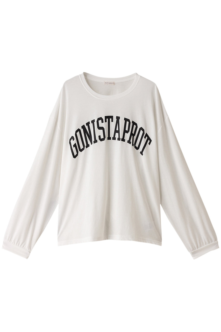 プロタゴニスタ/PROTAGONISTAのGONISTAPROT プリント ロング Tシャツ(ホワイト×ブラック/PNT-CS-24)