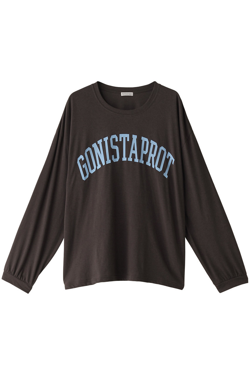 プロタゴニスタ/PROTAGONISTAのGONISTAPROT プリント ロング Tシャツ(ブラウン×ブルー/PNT-CS-24)