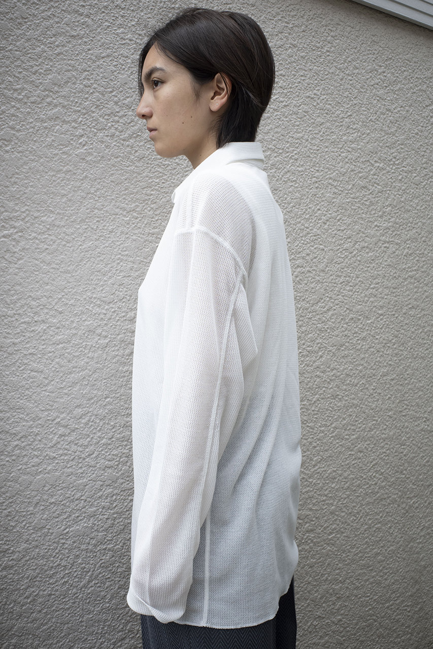 seya.(セヤ)｜MESH カラーシャツ/ホワイト の通販｜ELLESHOP