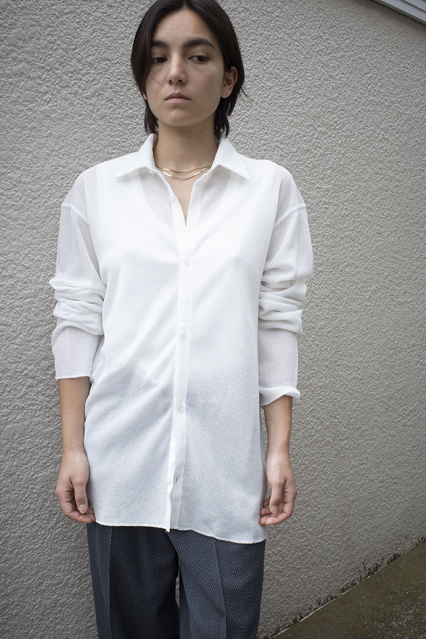 seya.(セヤ)｜MESH カラーシャツ/ホワイト の通販｜ELLESHOP