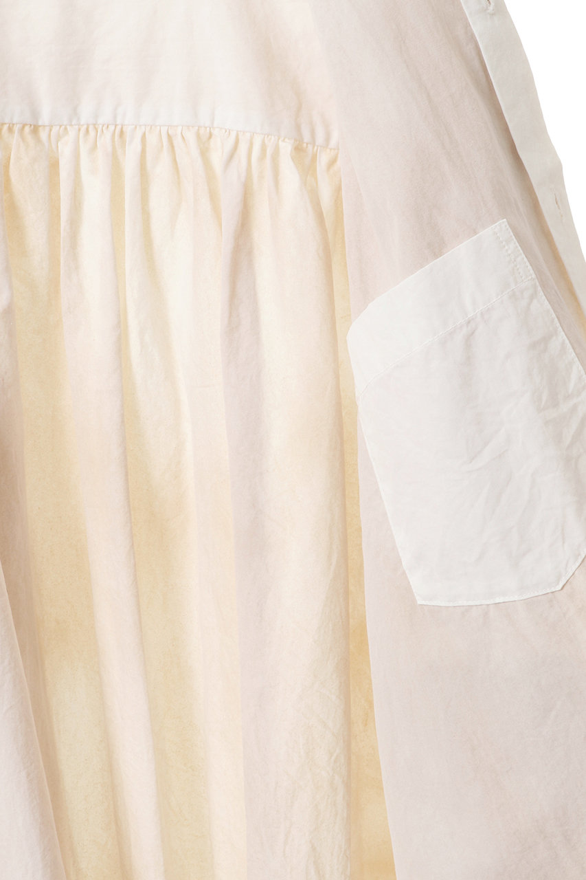 ブラウス シャツ 「CURRENTAGE/カレンテージ」spray dyeing Collarless  Shirt レディース CURRENTAGE(カレンテージ)｜spray dyeing カラーレスシャツ