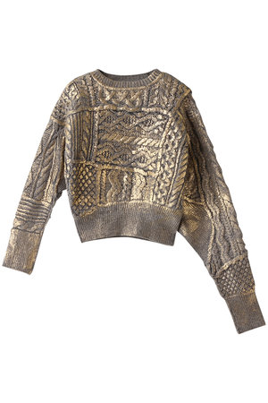 カレンテージ/CURRENTAGEのケーブルパッチニット(110300/110301)